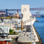 Ausblick von der Aussichtsplattform auf dem Turm Torre de Belém in Lissabon