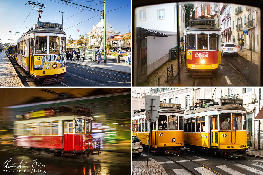 Fotos der historischen Straßenbahn Eléctricos de Lisboa in Lissabon