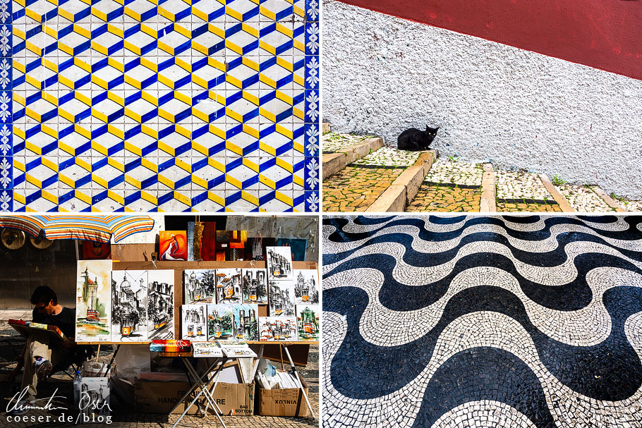 Kreative Muster und Fliesen (Azulejos) in Lissabon