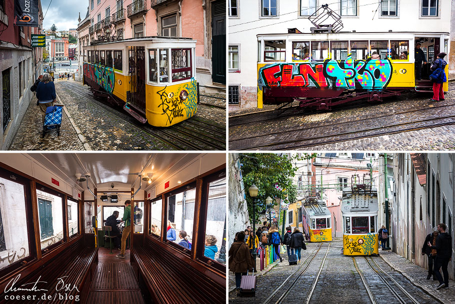 Fotos der Standseilbahn Ascensor da Glória in Lissabon