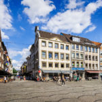 Historische Häuserzeile auf dem Marktplatz in Düsseldorf