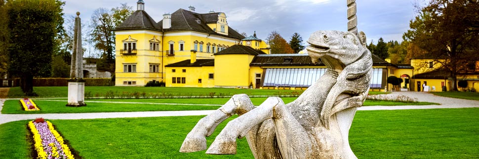 Einhorn-Skulptur am Schloss Hellbrunn in Salzburg