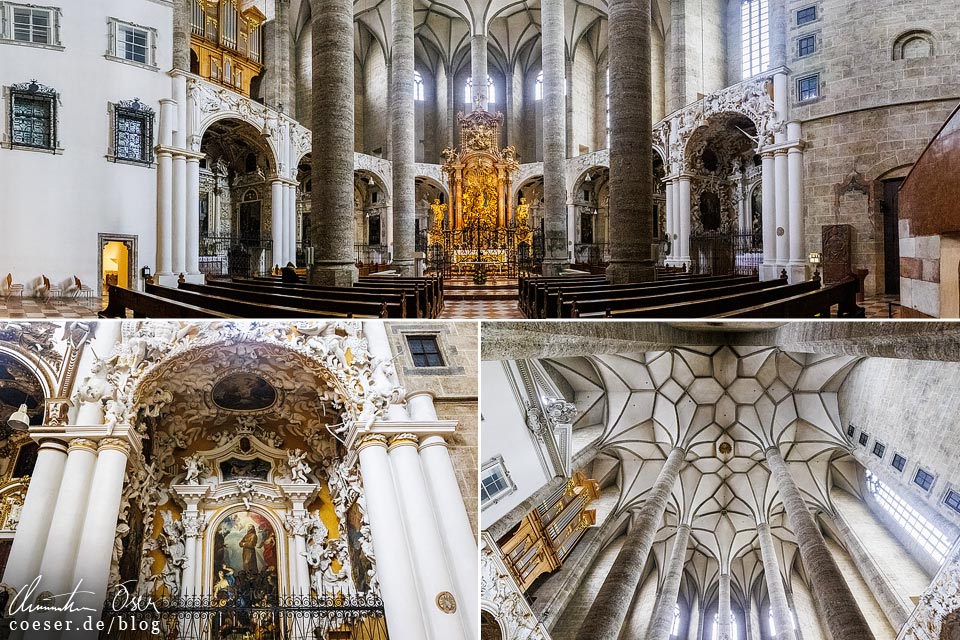 Salzburg Städtereise: Foto der Franziskanerkirche mit gotischem Chor, Sternrippengewölbe und Chorkapellen