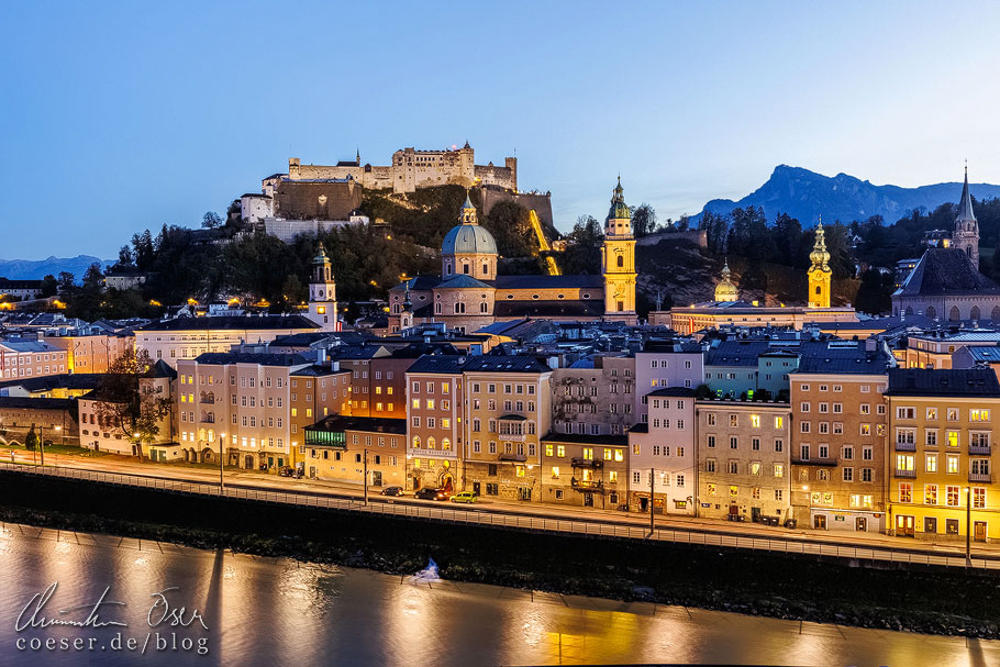 Tipps für eine Städtereise in Europa: Salzburg (Stadtansicht mit Festung Hohensalzburg)
