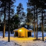 Gelbe Hütte in der Reindeer Lodge in Jukkasjärvi bei Kiruna