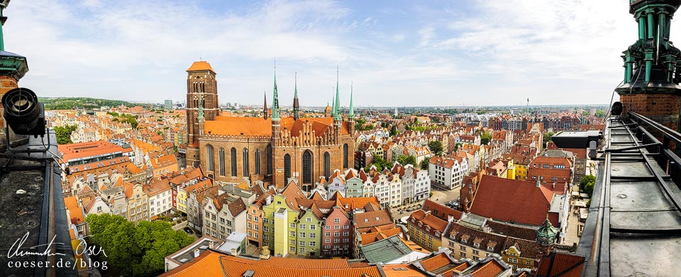 Ausblick vom Turm des Rechtstädtischen Rathauses in Danzig