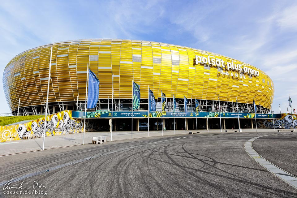 Außenansicht des Stadions von Danzig (Polsat Plus Arena Gdańsk)