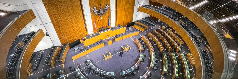 Nationalratssitzungssaal im Parlament in Wien