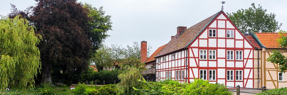 Fachwerkhaus in der Klosteranlage in Ystad, Schweden