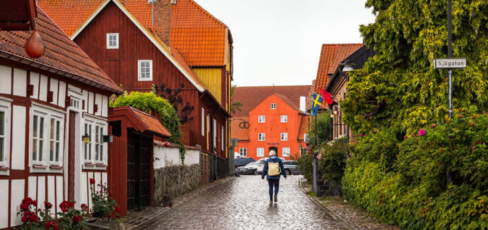 Mittelalterlicher Stadtkern von Åhus in Schweden