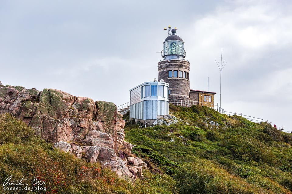 Leuchtturm Kullens fyr und Unterkunft Falkennest im Naturreservat Kullaberg in Schweden
