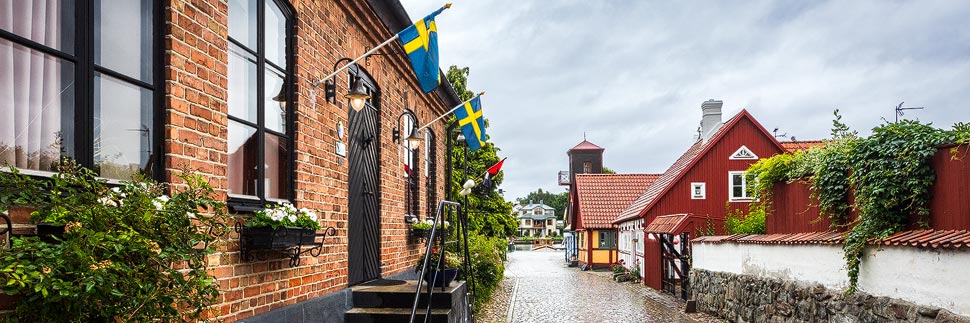 Mittelalterlicher Stadtkern von Åhus in Schweden