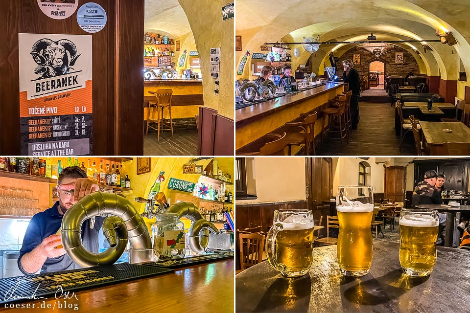 Brauerei Minipivovar Beeranek in Budweis: Bier im Singer Pub