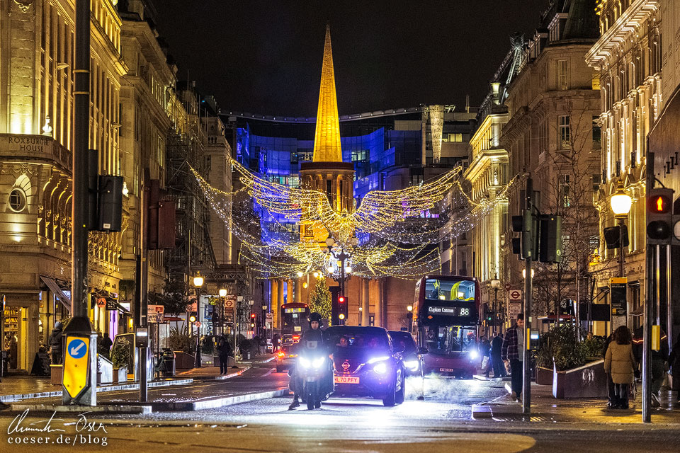 Weihnachtsbeleuchtung in London: Regent Street