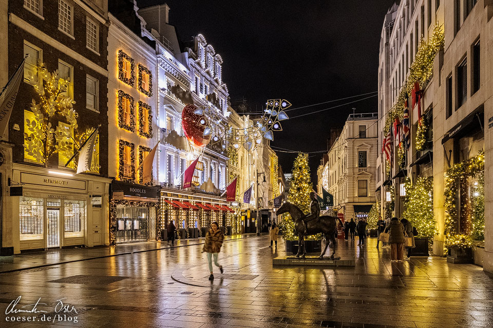 Weihnachtsbeleuchtung in London: Bond Street