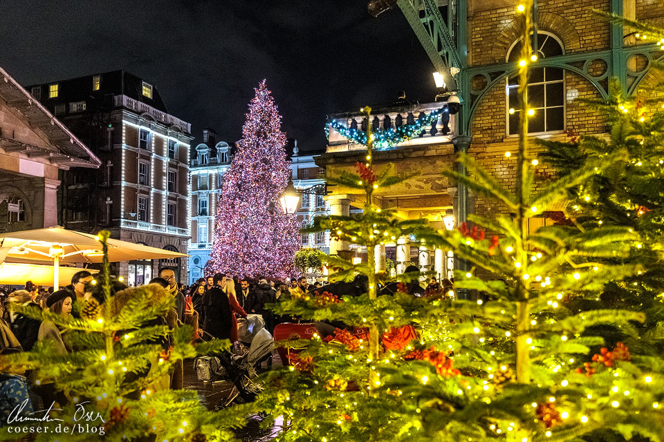 Weihnachtsbeleuchtung in London: Covent Garden