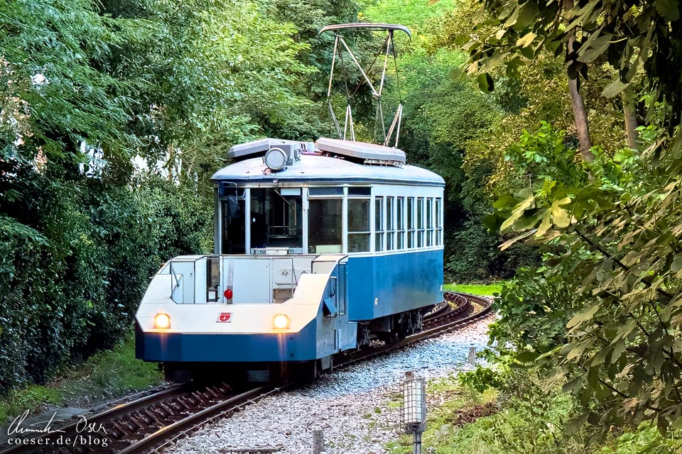 Straßenbahn Tranvia di Opicina auf dem Abschnitt als Standseilbahn