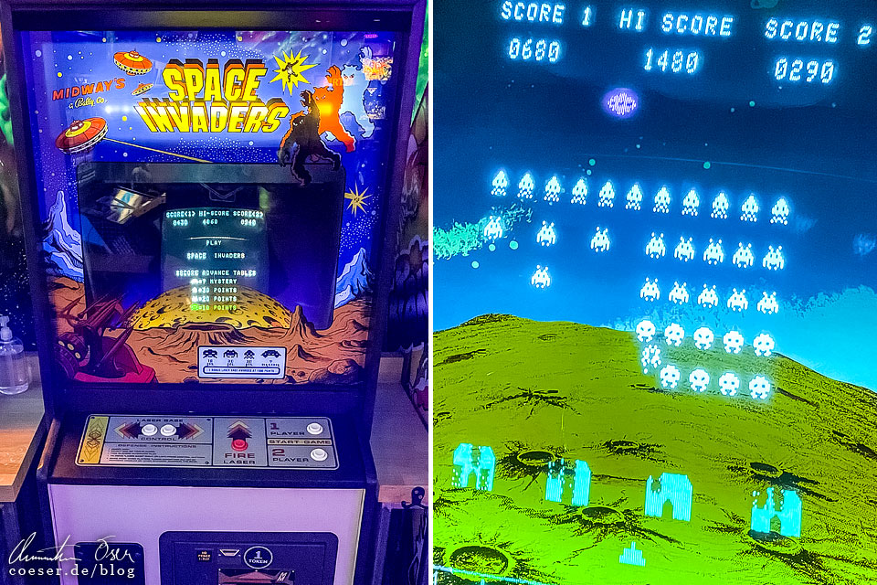 Space Invaders Arcade Game in einer Spielhalle