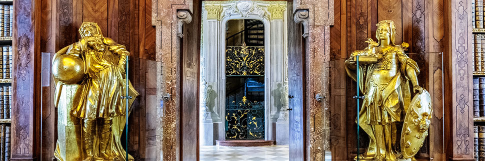 Detailaufnahme in der Stiftsbibliothek Melk