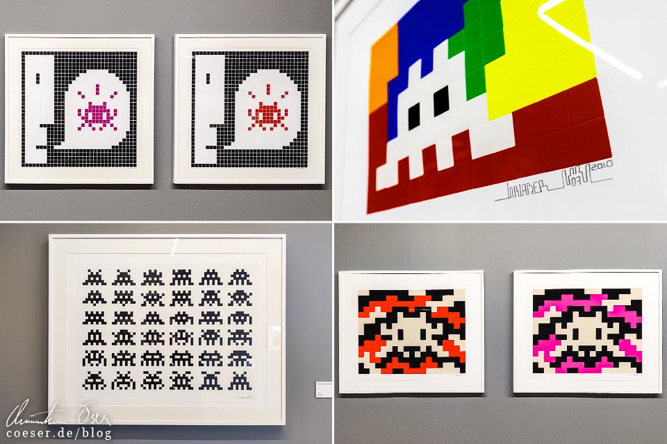 Prints in der Ausstellung Invader Space Station in Paris