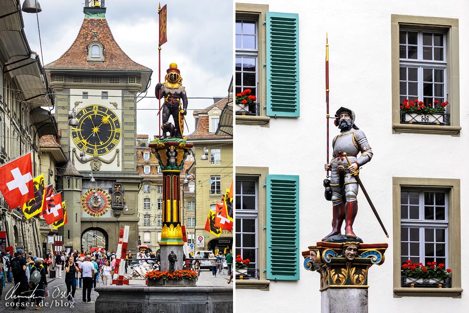 Der Zähringerbrunnen und der Vennerbrunnen in Bern