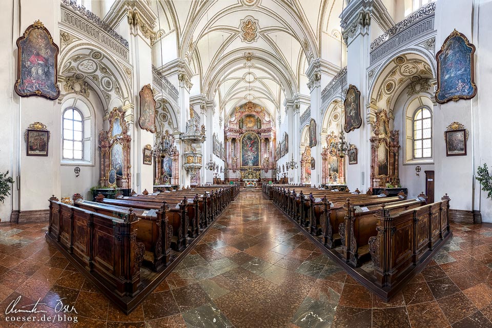 Innenansicht und Panorama der St. Michael Kirche in Steyr