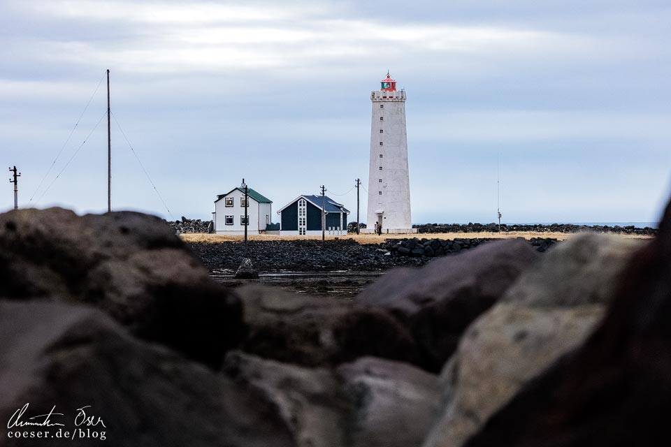 Leuchtturm auf Grótta Island in Reykjavik