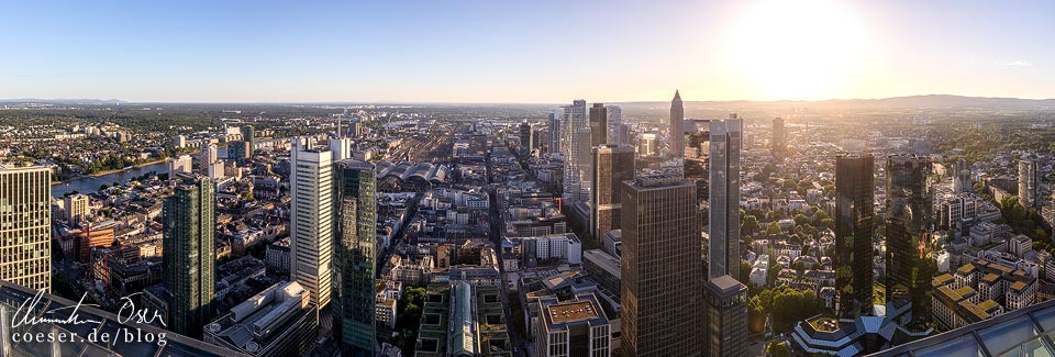 Fotospots Frankfurt: Panorama der Stadt und der Skyline vom Main Tower aus gesehen