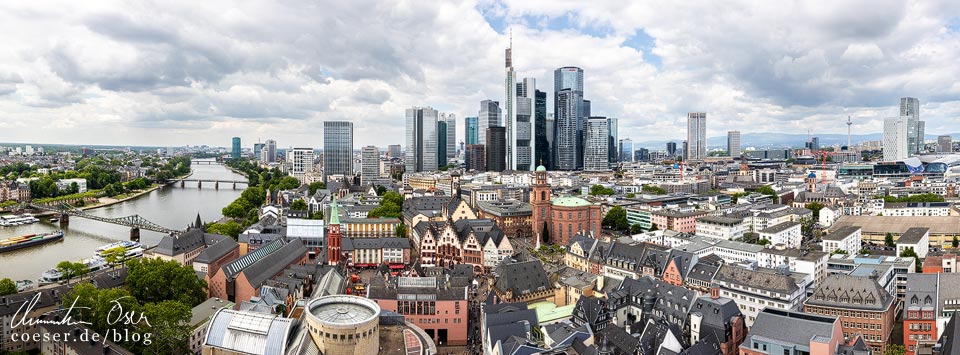Fotospots Frankfurt: Panorama der Skyline vom Turm des Kaiserdoms aus gesehen