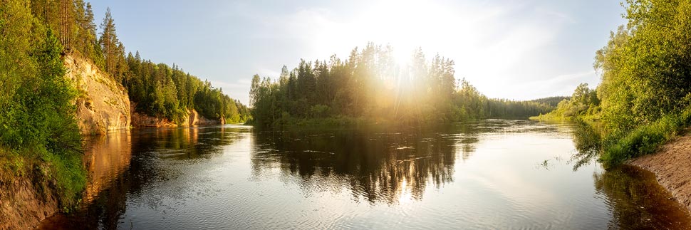 Panorama des Ērgļu-Felsens im Nationalpark Gauja in Cesis, Lettland