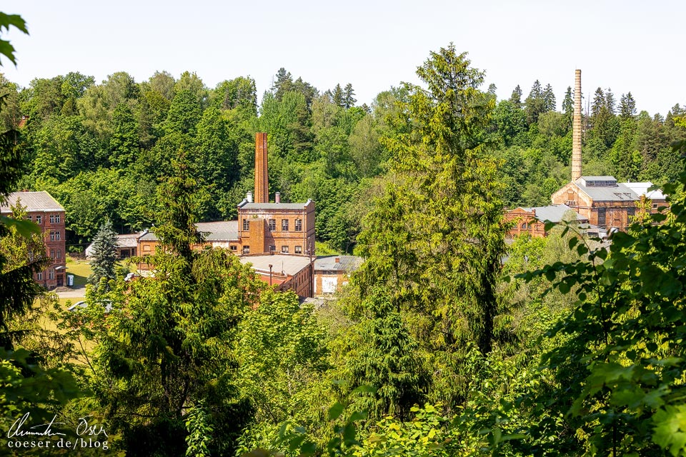 Panoramaansicht der Papierfabrik von Līgatne, Lettland