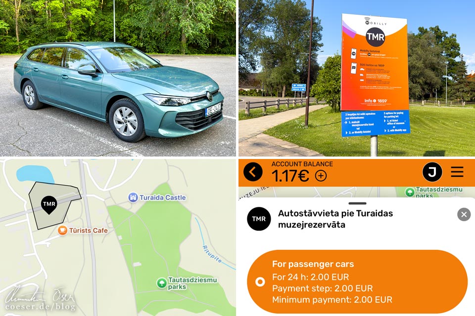 Parken in Lettland mit der App Mobilly