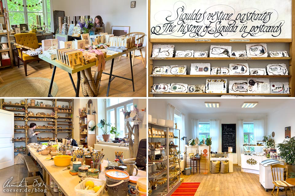 Werkstätten und Shops von Handwerkern und Künstlern rund um das Neue Schloss Segewold in Sigulda, Lettland