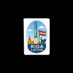 Reisesouvenir-Sticker aus Riga, Lettland