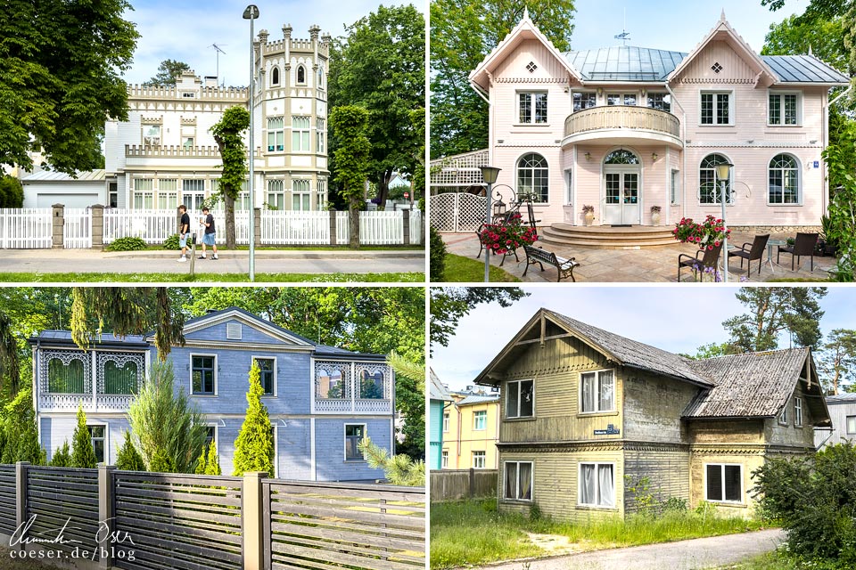 Historische Holzhäuser in Jürmala, Lettland