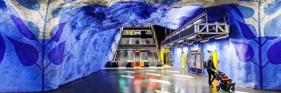 Moderne Kunst in der Metro-Station T-Centralen in Stockholm, Schweden