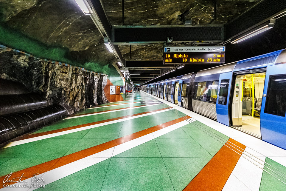 Moderne Kunst in der Metro-Station Kungsträdgården in Stockholm, Schweden