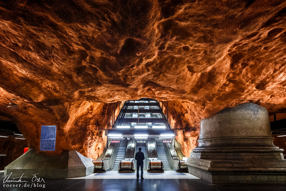 Moderne Kunst in der Metro-Station Rådhuset in Stockholm, Schweden