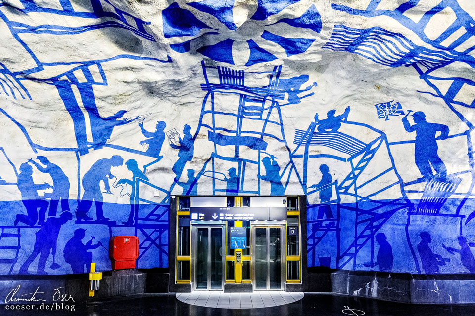 Moderne Kunst in der Metro-Station T-Centralen in Stockholm, Schweden