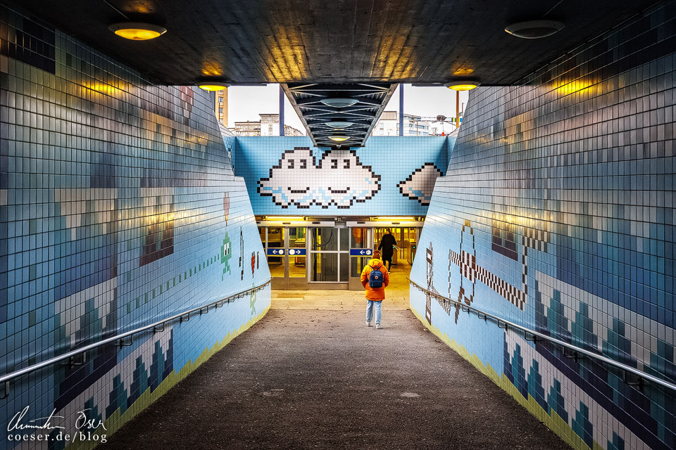 Moderne Kunst in der Metro-Station Thorildsplan in Stockholm, Schweden