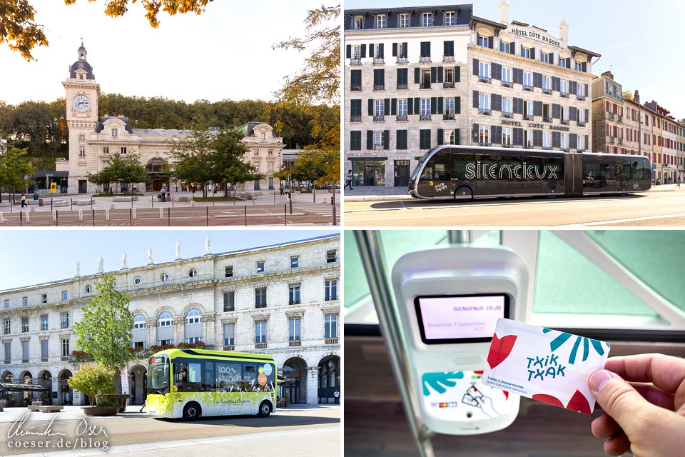 Bayonne: Bahnhof, Trambus Txik-Txak, Navette und Ticket