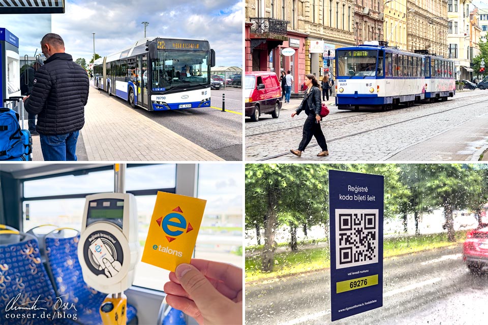 Öffentliche Verkehrsmittel in Riga, Tickets und QR-Code in Straßenbahn und Bus