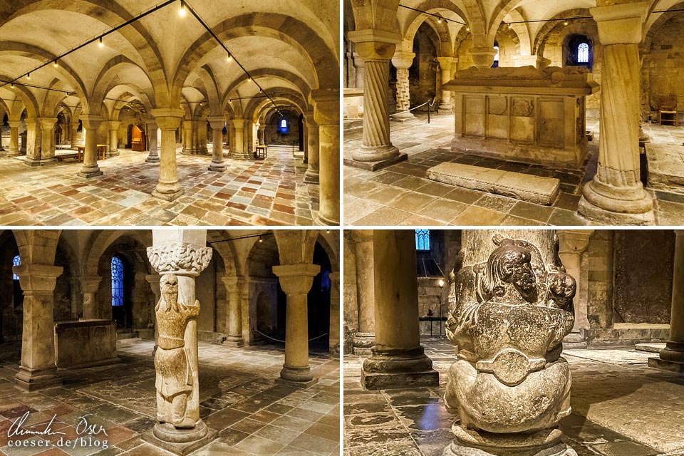 Detailansichten der Krypta im Dom zu Lund, Schweden