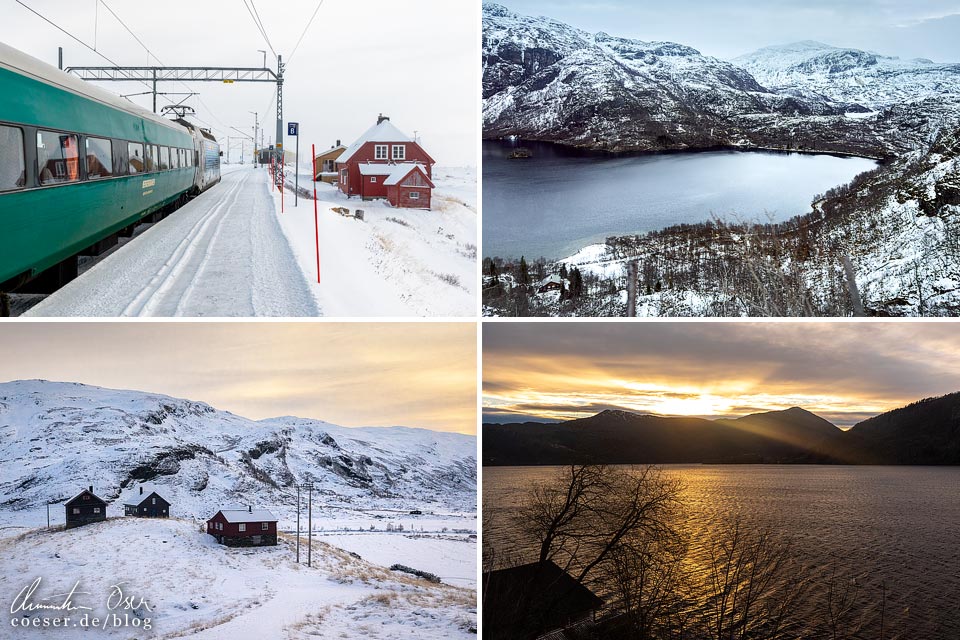 Eindrücke und Fotos von der Zugfahrt mit der Bergensbanen von Oslo nach Bergen in Norwegen