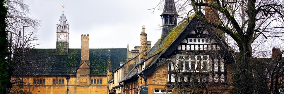 Stadtansicht von Moreton-in-Marsh in den Cotswolds