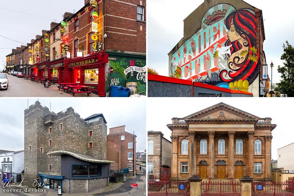 Fotos aus Derry/Londonderry: Pubs in der Waterloo Street, Maiden City Mural, Tower Museum, First Derry Presbyterian Church