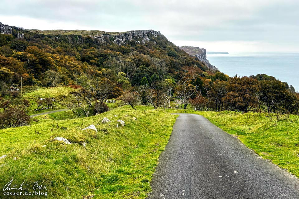 Straße auf dem Torr Head Scenic Loop Drivean der Causeway Coastal Route in Nordirland