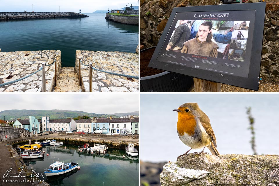 Carnlough Harbour und Arya's Steps in Braavos an der Causeway Coastal Route in Nordirland