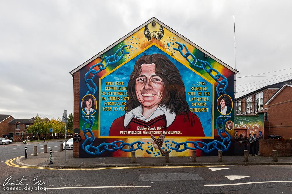 Bobby Sands Mural an der Falls Road in Belfast