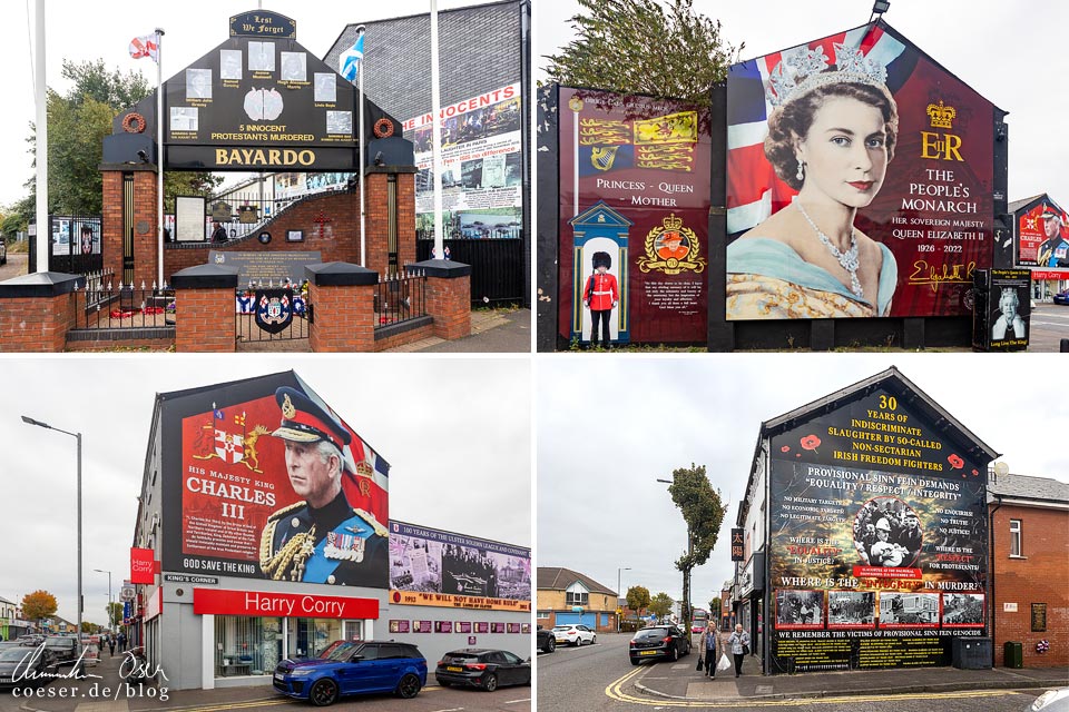 Murals rund um die Shankill Road in Belfast